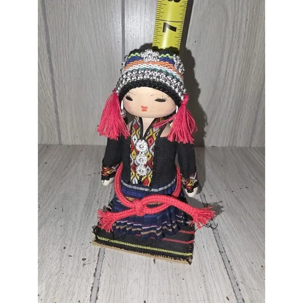 Vintage National Minority Of China Doll Bamboo And Wood China Provinces